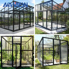گلخانه شیشه ای سیاه سفارشی با سطح پوشش PVDF برای خانه تامین کننده